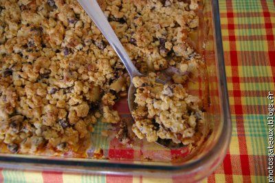 Crumble pommes banane chocolat